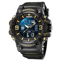 SMAEL 2022 Grensoverschrijdende nieuwe waterdichte sportwacht heren multifunctioneel lichtgevende coole elektronisch horloge cadeau a4