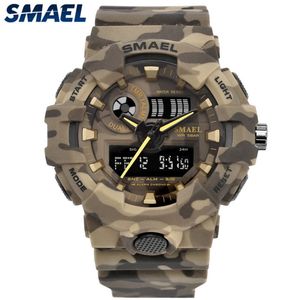 Smael Brand Fashion Camouflage Military Digital Quartz Watch Men Men étanché