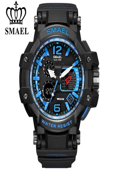 Smael Digital Analog Wristwatch Men Women Quartz Watchs Watch Imperproof LED Electronic Day Dive Navy Army Sshock Sports Watch Relogio5215484