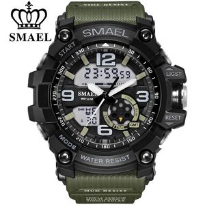 Smael montre numérique hommes sport super cool hommes montres de sport à quartz marque de luxe LED montre-bracelet militaire mâle xfcs 210407