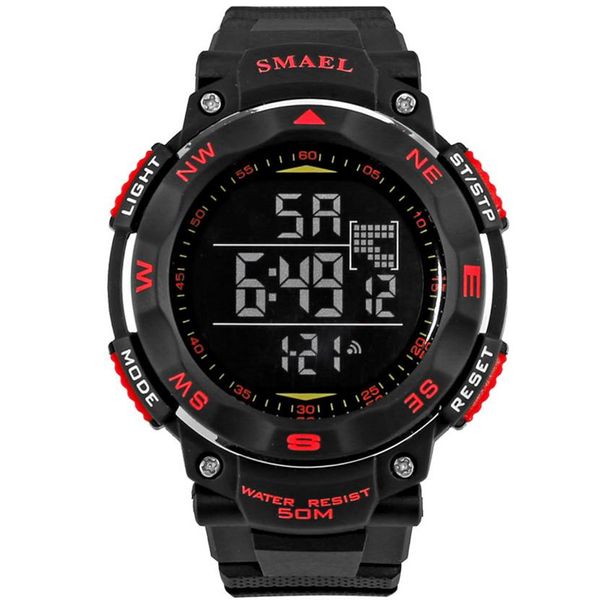 SMAEL Montres Numériques 50m Étanche Sport Montre LED Casual Électronique Montres-Bracelets 1235 Plongée Natation Montre Led Horloge Digital249T