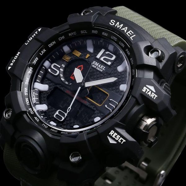 SMAEL Marca de lujo Relojes deportivos para hombre Reloj digital LED Reloj casual de moda Reloj digital 1545 Reloj militar Reloj deportivo para hombres 297n