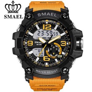 SMAEL Mannen Militair Horloge 50m Waterdicht Horloge LED Quartz Klok Mannelijke relogios masculino 1617 Digitale Sport Horloges Men's293Y