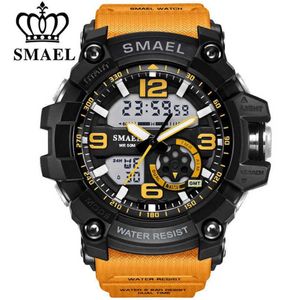 SMAEL hommes montre militaire 50 m étanche montre-bracelet LED Quartz horloge mâle relogios masculino 1617 montres de sport numériques hommes 300w