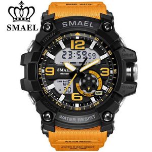 SMAEL hommes montre militaire 50 m étanche montre-bracelet LED Quartz horloge mâle relogios masculino 1617 montres de sport numériques hommes 301D