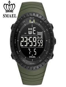 Smael Men Outdoor Sports Electronic Chronograph 2018 Nieuwe Men039S Bekijk Big Dial Digital 50m Waterdichte digitale LED -pols Watche3927942