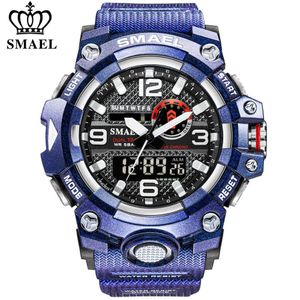 Smael heren sport horloges mode waterdichte militaire led digitale kwarts elektronische horloge mannen klok relogio masculino x0625