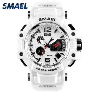 SMAEL Hommes Montres Blanc Sport Montre LED Numérique 50M Étanche Casual Montre S Shock Homme Horloge 1509 relogios masculino Montre Homme X0524