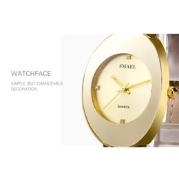 SMAEL, nuevo reloj de acero inoxidable, relojes de cuarzo para mujer, moda informal, marca de lujo, reloj digital para mujer SL1880, relojes para mujer a prueba de agua 221d