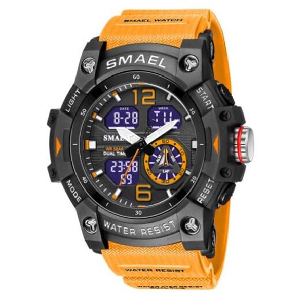 Smael Sl8007 Relogio Men's Sports Watches LED Chronograph Wristwatch Military Watch Digital Watch Good Gift for Men Boy252a