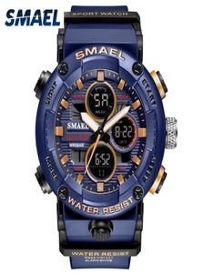 Smael Sport Watch Men Waterdichte LED Digitale horloges Stopwatch Big Dial Clock voor mannelijk 8038 Relogio Masculino Quartz 2203291414953