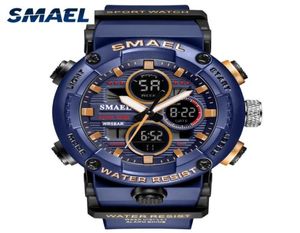 Smael Sport Watch Men Immasproof LED Digital Watchs Stop-Watch Big Down Horloge pour mâle 8038 Regio Masculino Quartz 2203296481955