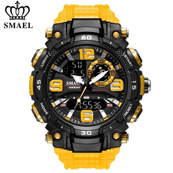 SMAEL Top montres de luxe hommes double affichage montre étanche Sport montre-bracelet hommes militaire armée horloge mâle 1921 Relogio Masculino 220212