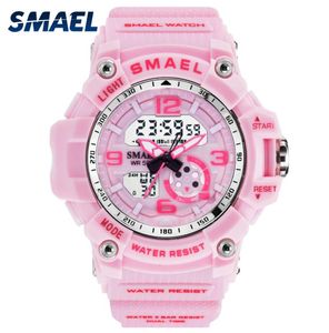Smael Woman Watches Sports Outdoor LED Montres numériques Clocks Digital Woman Army Regches militaire Big Dial 1808 Femmes Watch Iproofer8240168