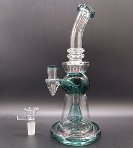 Petit narguilé de bong d'eau en verre vert de 10 pouces avec joints d'huile Dab Rigs Pipes pour fumer