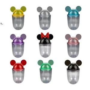 Petits gobelets d'oreille de souris en acrylique de 12 oz avec gobelet à couvercle en dôme en plastique transparent pour enfants fêtes d'enfants à double paroi par la mer RRB14862