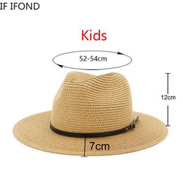 Kleine 52-54cm hoeden voor vrouwen Kinderen Kind Straw Hat Summer Outdoor Boy Girl Sun Bescherming Strandhoeden Sombreros de Mujer 240319