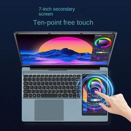 Kleine 7-inch laptop met twee schermen Ultradun zakelijk kantoor Onlineklas Bingewatchen Essentieel artefact Lichtgewicht HD High-end