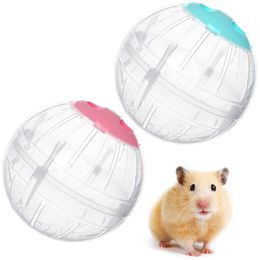 Fournitures pour petits animaux 2 pièces 5.7 pouces balle de course pour animaux de compagnie en plastique Grounder Jogging Hamster Exer pour animaux de compagnie