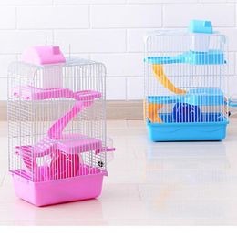 Small Animal Supplies 3 Storey Pet Hamster Cage Luxury house draagbare muizen thuishabitat decoratie