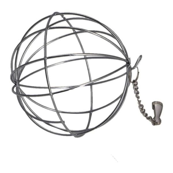 Suministros para animales pequeños, juguetes para masticar, esfera hueca, dispensador de alambre de acero inoxidable para pelota de juguete para mascotas con gancho de cadena, regalo para mantener mascotas