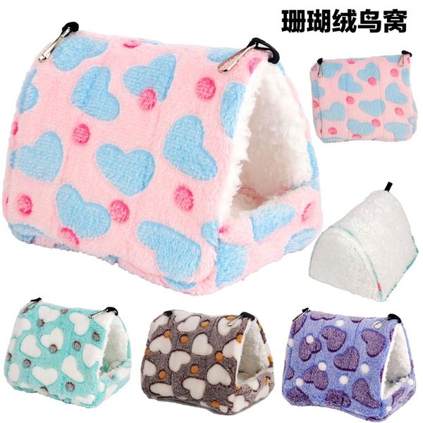 Fournitures pour petits animaux, écureuil confortable, mini cage, maison de hamster, lit de couchage, nid de cochon d'Inde, sac chaud pour animaux de compagnie 5511 Q2