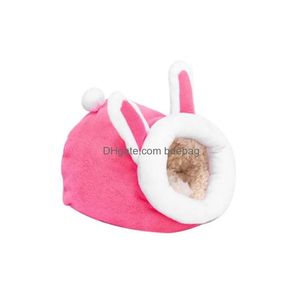 Fournitures pour petits animaux Mignon Dessin animé Souris Cochon d'Inde Lit Pet Slee House Chaud Hamster Chien Chaton Nid Doux Mini Animaux Chambre Drop D Dhqmn