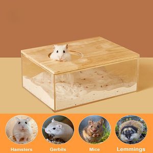 Small Animal Supplies Hamster Bathroom House Sandbox Full Transparent Urine Sand Basin Golden Bear Bath Container 230620