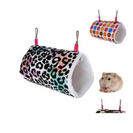 Fournitures pour petits animaux Hamster Hamac Écureuil Rat Swing Nid Cages Pet Hanging Cage Maison Hérisson Doux Chaud Tunnel Cavia Cochon Dhntn