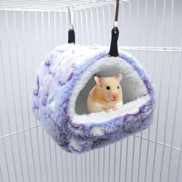 Petit animal fournit le hamster maison écureuil nid hollandais pigchilla li lit hiver chenil en peluche chaude pour les accessoires d'oiseau pour animaux de compagnie