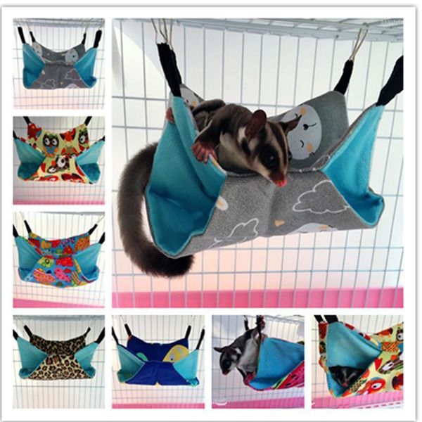 Fournitures pour petits animaux Honey Bag Glider Warm Double Canvas Hamac Pet Hanging Squirrel Sleeping Hamster