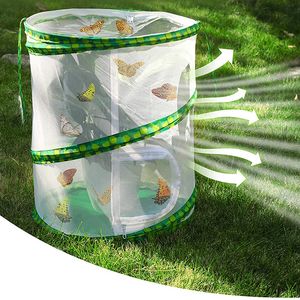 Fournitures pour petits animaux Grande cage à insectes Jardin extérieur Papillon Sauterelle Net Chiffon Élevage Zipper Mantis Pet Semis Incubateur Light Box 230130