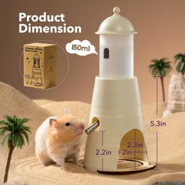 Pequeño animal suministra la botella de agua de hámster de Mewoofun con espacio de escondite de soporte 150 ml de solución conveniente y cómoda para hámsters enanos Gerbil 230816