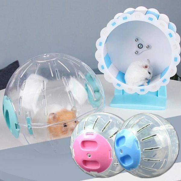 Petit Animal Fournitures Mini Plastique Drôle Hamster Courir Jouet Silencieux Rotatif Jogging Roue Chinchilla Pet Gerbille Exercice Sport Balle Pour Ani