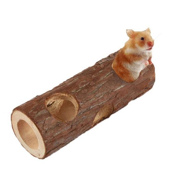 Petit Animal Fournitures Naturel En Bois Hamster Tunnel Jouet Drôle Pet Hideout Tube Pour Cobaye Chinchilla Escalade Exercice Jouets Cage Accesso