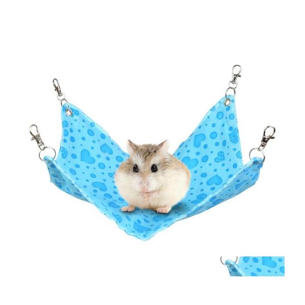 Suministros para animales pequeños Mascota Hamaca Hamster Hang Mat Conejillo de indias Chinchilla Conejo Jaula para hámsters Slee Cama colgante Accesorios Drop Dhapv