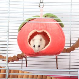 Petit animal fournit un nid de compagnie mignon hamster doux maison d'hiver cage chaude coton suspendu lit de couchage pour rongeur / rat / hérisson