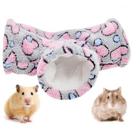 Kleine dierenbenodigdheden huisdierratten hamsters 3 -weg tunnel speelgoed pluche zachte opvouwbare dieren cavia's spelen buisspeelgoed winter warm slapen b