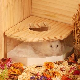 Suministros para animales pequeños, caja de baño de arena para mascotas, forma de ventilador, casa de baño transparente para jaula de hámster, inodoro de esquina, ardillas 230802