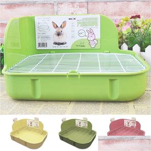 Small Animal Supplies Animaux Lapin Lapin Square Bed Poux Potty Trainer Litter Boîte à litière pour animaux Nettoyage Navire Drop Livraison Hom Dhb6i