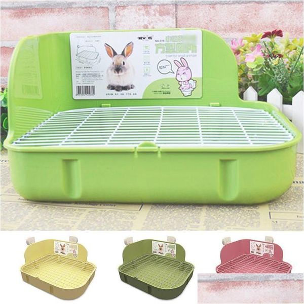 Suministros para animales pequeños Mascotas Conejo Inodoro Cama cuadrada Pan Orinal Entrenador Ropa de cama Caja de arena para animales Limpieza Envío directo Entrega Hom Dhb6I