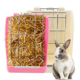 Klein dier voorraden konijn voedselmand gras rek frame hooi feeder springkom pet container 230814