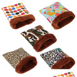 Suministros para animales pequeños Casa de cama de hámster cálida Felpa suave Conejillo de indias Nido de rata Animales Ratón Slee Bag Jaula 5 colores Entrega de la gota Inicio Ga Dht7N