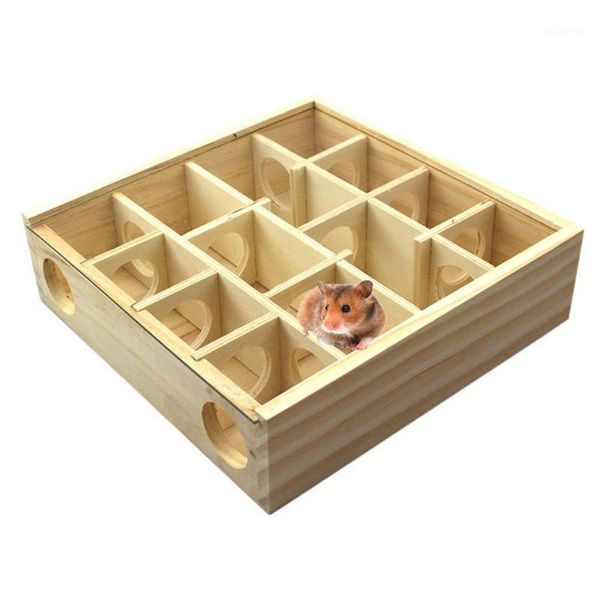 Fournitures pour petits animaux, labyrinthe en bois, Tunnel, jouet pour animaux de compagnie, Cage de maison de Hamster avec lunettes