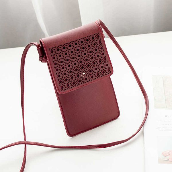 Petit sac à écran tactile pour téléphone portable sculpté, épaule simple, portée Oblique, portefeuille zéro pour femmes