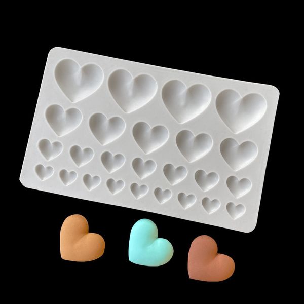 Moldes de pastel pequeños con forma de corazón grande para decoración de pasteles Fondant 1222362