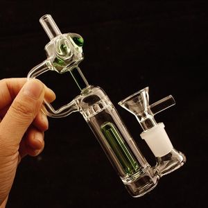 Nuevo Bong Glass Smoke Hookahs Vidrio grueso Bongs de agua peine Perc Percolador Cute Heady Dab Rigs Tuberías de agua con un tazón de 14 mm