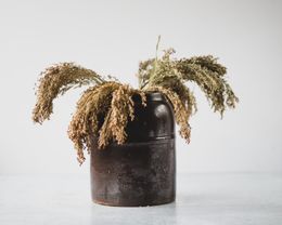 Petit pot en grès brun, pot en céramique antique, poterie de ferme moderne, pot de conserve en céramique rustique, vase en poterie Wabi Sabi