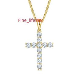 Petit vrac fait à la main en argent sterling grand pendentif croix à breloque unique hip hop croix moissanite pendentif collier pour hommes femmes