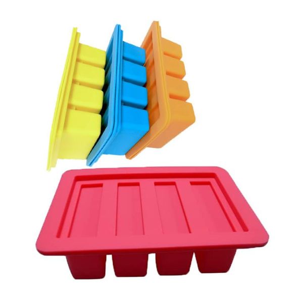 Moldes pequeños para mantequilla, moldes para hornear, molde para taza de pastel de silicona, barra de jabón, barra energética, magdalenas, pan de maíz, pastel de queso, pudín SN4928